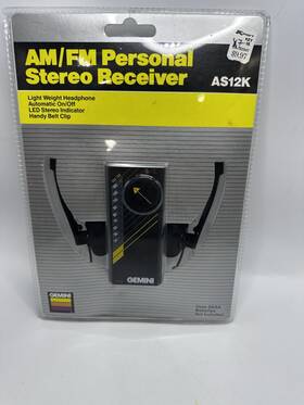 As12k Gemini Am/ Fm Personal Stereo Receiver With Ultra-light Headphone Model New