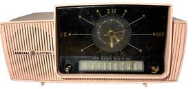 913-d General Electric Vintage 1950s Ge Mcm Tube Radio Alarm Clock Pink Read