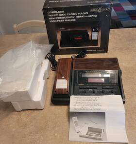 Tl-6900 Gold Seal Vintage Woodgrain Cordless Telephone Clock Radio Tested Works