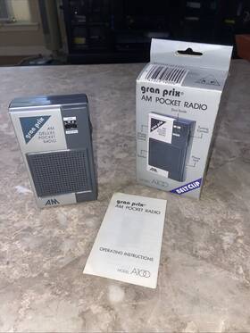 A100 Gpx Inc. 047323100000 Vintage Gran Prix Am Deluxe Pocket Radio Model Tested