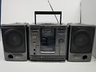 Gx-cd62 Sharp Black Boombox Portable Cd Cassette Stereo System Fm Am