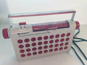Kh-900 Hitachi Th-900 Vintage Portable Transistor Raido Am/fm Red And White