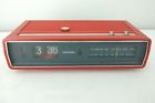 Hr-50 Grundig Rare Vintage Orange Radio Alarm Flip Clock Time Function