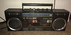 39606 Jsa Vintage Boombox Montgomery Ward Radio Double Cassette Recorder