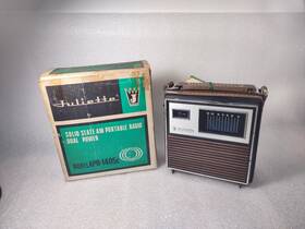 Apr-1405c Juliette Vtg Am Portable Radio Leather Case - Original Box