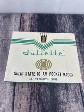 Apr-220 Juliette Solid State 10 Am Pocket Radio With Ultra Rare 9 V Battery New