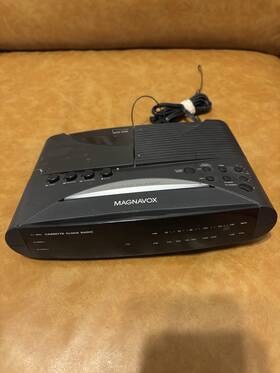 Aj3840 Magnavox Aj3840/17m Vintage Model Alarm Clock Radio Stereo Cassette System Vtg