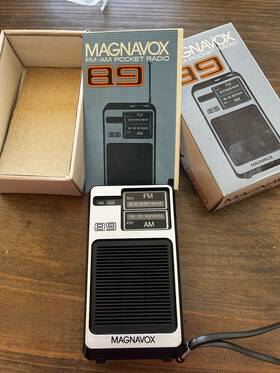Al089 Magnavox Vintage 89 Fm Am Pocket Radio Nos W Box Hong Kong New Unused