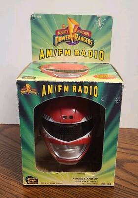 Pr-184 Micro Games Of America Vtg 1994 Mighty Morphin Power Rangers Red Ranger Am/fm Radio Nos New