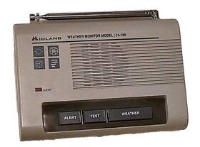 74-109 Midland Weather Monitor Radio Model No Power Cord Works Good