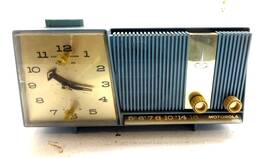 C11g Motorola Rare 1960 Vintage Blue Tube Alarm Clock Am Radio Model Works