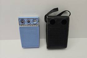 Motorola Xp40el Vintage 6t Transistor Radio Model Portable Blue And Case - Tested