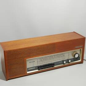 A24a Nordmende Mcm Skandia Am/fm/sw/mw Tube Radio Teak Case Works Germany