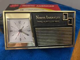 Ra-1001 North American Vintage Travel Alarm Clock Transistor Am Radio With Box/guide 60 S