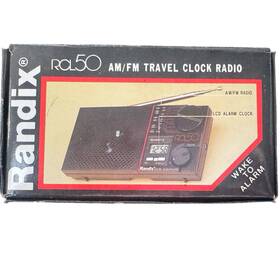 Rcl50 Nos Vtg Randix Travel Am/fm Radio Quartz Clock Never Removed Original Box
