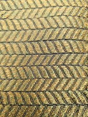 Hf-016 Olson Nos Antique Radio Grille Cloth Fabric Herringbone Olsontone Walnut 24x26