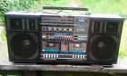 P-2000 Trident Vtg Brand Stereo Portable Ghetto Blaster Black Speakers Boom