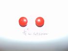 Pair Of Bright Red Vintage Catalin Tube Radio Knobs With