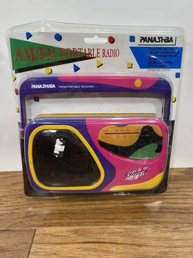83554 Panashiba Vtg New Old Stock Portable Sport Radio 1990 S Retro Color Block Am/fm 83554 Panashiba Vtg New Old Stock Portable Sport Radio 1990 S Retro Color Block Am/fm