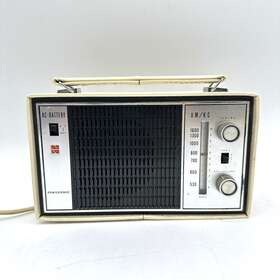 R-159 Panasonic 1960s Vintage Am/kc Radio White Leather Case Japan Tested&works