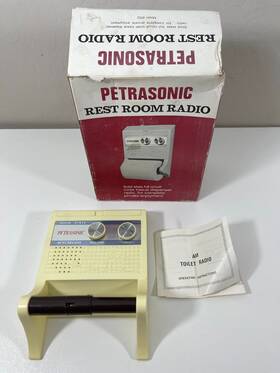 8702 Petrasonic Vintage 70s/80s Rest Room Radio Toilet Paper Holder Dispenser