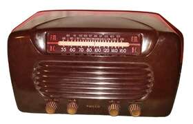 10726a Philco Vintage 48 472 122 Vacuum Tube Valve Radio Table Top Brown Bakelite Case