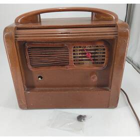 Philco 41-844 Model 7-tube Rolltop Portable Radio Rare - Project Or Display