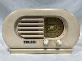 42-kr3 Philco 1942 Phil Refrigerator Art-deco Am Radio - Works