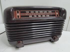 46-250-125 Philco Tube Radio Am Brown Model 46-250 Used Working 1940s Era Vintage