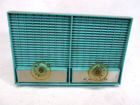 F872-124 Philco Vintage 1960s Twin Speaker Am Tube Radio 872-124 Blue And White Works
