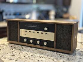 R979 Philco Ford Vintage Model Am Fm Radio Wood Cabinet For Parts Repair