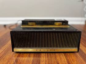 H838-124 Philco Predicta Monolith Black Am Vacuum Tube Radio - 1958