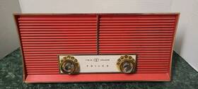J846-124 Philco Vintage Pink Salmon Twin Speaker 1960 Model Am Tube Radio Rare