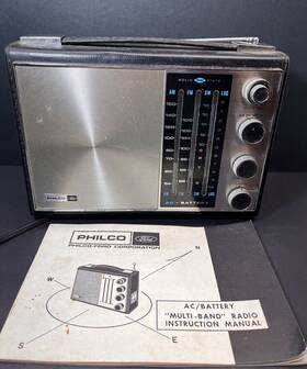 St-988bk Philco Vintage Ford Solid State Multi-band Radio With Manual