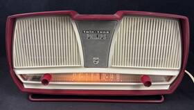 B2c10u Philips Vintage 1958 Twin-tone Am Radio Receiver