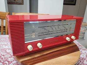 B3x40u Philips Nice Rare Vintage 1964 Red Tube Radio Model 3 Band Plano Wow