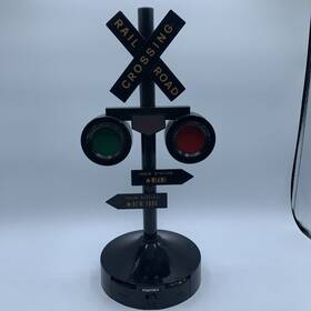 110-58000 Pomtrex Vintage Railroad Crossing Signal Am/fm Radio Working