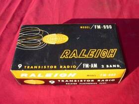Fm-990 Raleigh 1860s Fm990 9 Transistor Am Fm Radio In Original Box
