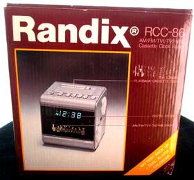 Rcc-86 Randix Vntge Am/fm/tv1/tv2/wb Cassette Clock Radio/ Nos/ Iob With Paperwork
