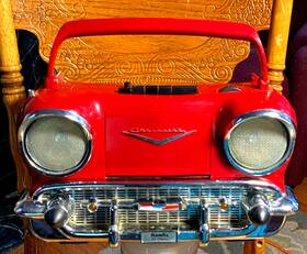 Cr-1957 Randix Red Cr-57 Chevy Am/fm/cassette Radio Tested Working 051444719577 By Industries Not