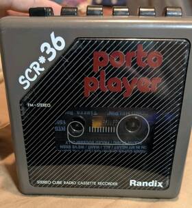 Scr-36 Randix Vintage Porto Player 80s Cube Radio Cassette Recorder Tested