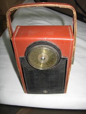 1-t-2f Rca Rmk99 Vtg Victor Deluxe Transistor Portable Am Radio Leather Works St135