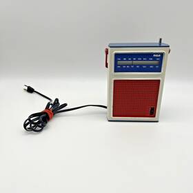 159z Rca Vintage Am/fm Portable Radio Model Rzm Working 9v Aaa Or Plug Ac Dc