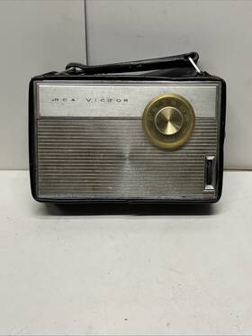4rg-31 Rca 60s Victor Battery Operated Am Radio With Leather Case Usa Parts Repair