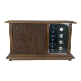 Rjc36-s Rca Vtg 1960s Victor Am/fm Model Pecan Solid State Radio Tested Working