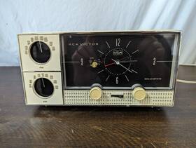 Rjs51b-beige Rca Rjs51b Vintage Victor Am/fm Alarm Clock Radio Model Rare Nice - Read