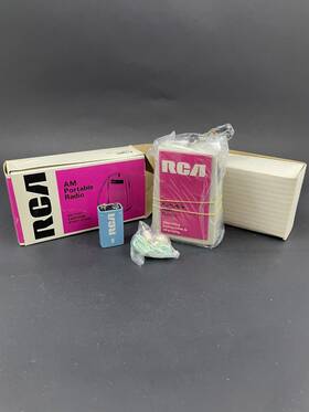 Rzg-101j Rca Rzg101j Portable Am Pocket Radio Wrist Strap Earphones Vtg 1970 S New Nos