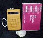 Rca Vintage Am Portable Radio Rzg Mustard Yellow Box Earphones