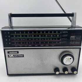 2437 Realtone Vintage Solid State Radio Am Fm Globe Spanner 4 Band - Not Working
