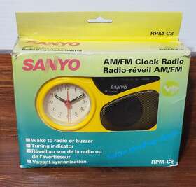 Rpm-c8 Sanyo 90s Radio Transistor Yellow Japan Alarm Clock Am/fm New Buzzer Rpm-c8 Sanyo 90s Radio Transistor Yellow Japan Alarm Clock Am/fm New Buzzer
